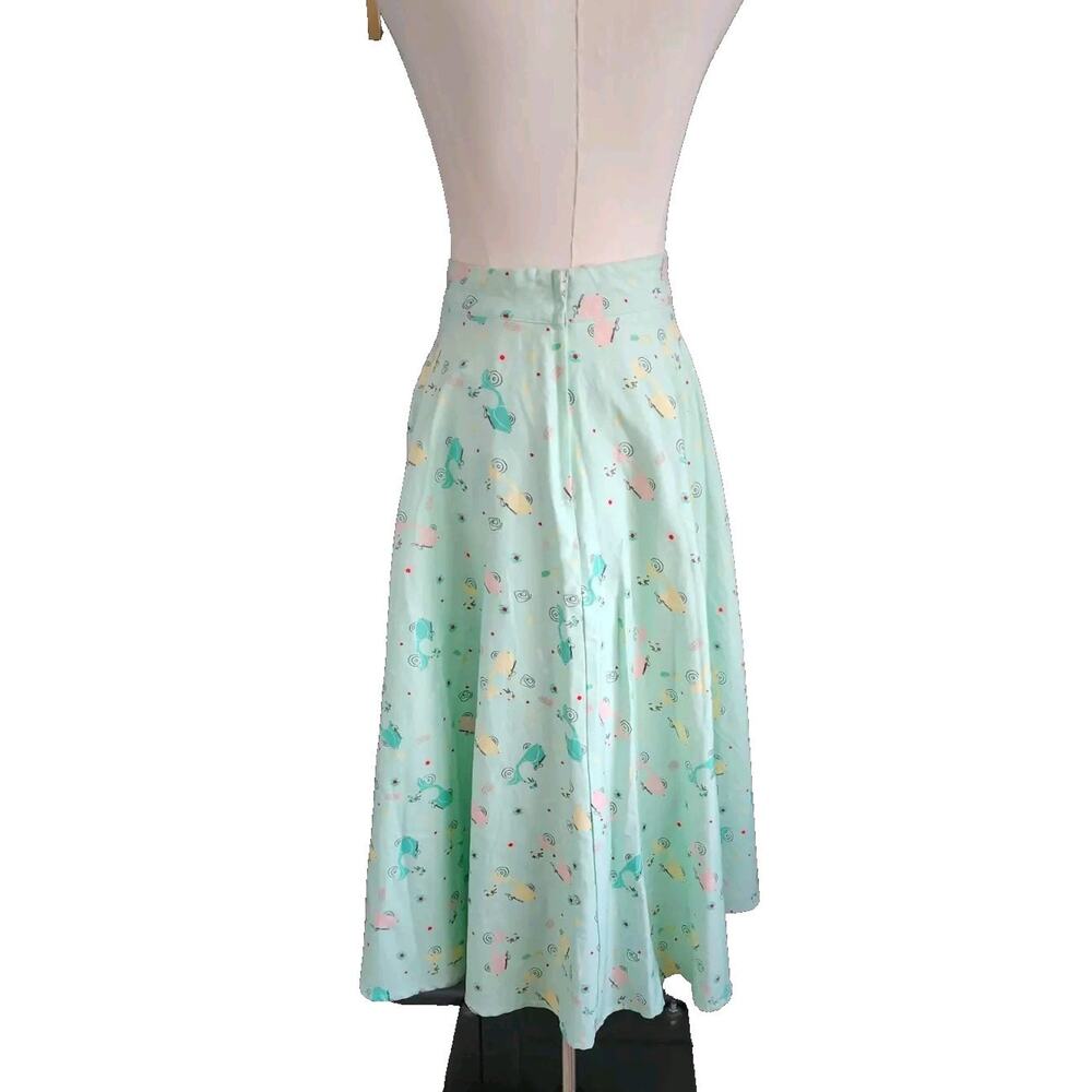 Voodoo Vixen Aqua Floral Midi Skirt - Picture 5 of 9